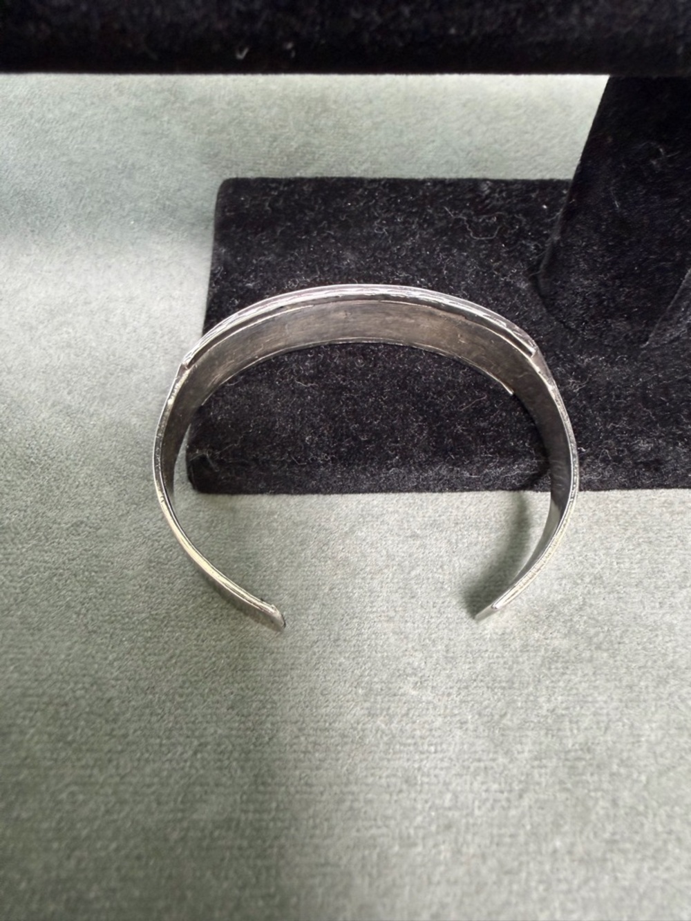 Turquoise Inlay Sterling Silver Bangle - Women's Jewelry - Picture 7 of 11